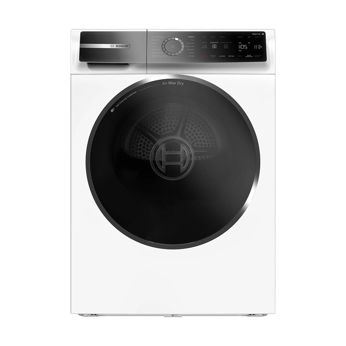 Bosch WRB247C9GB Series 8 Freestanding Heat Pump Tumble Dryer, 9Kg, With Self-Cleaning Condenser, 59.8cm Wide - White