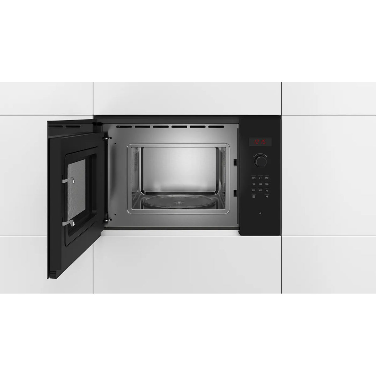 Bosch BFL523MB0B Series 4 20 Litre Built-In Microwave Oven, 800W, Turntable, 59.4cm Wide - Black