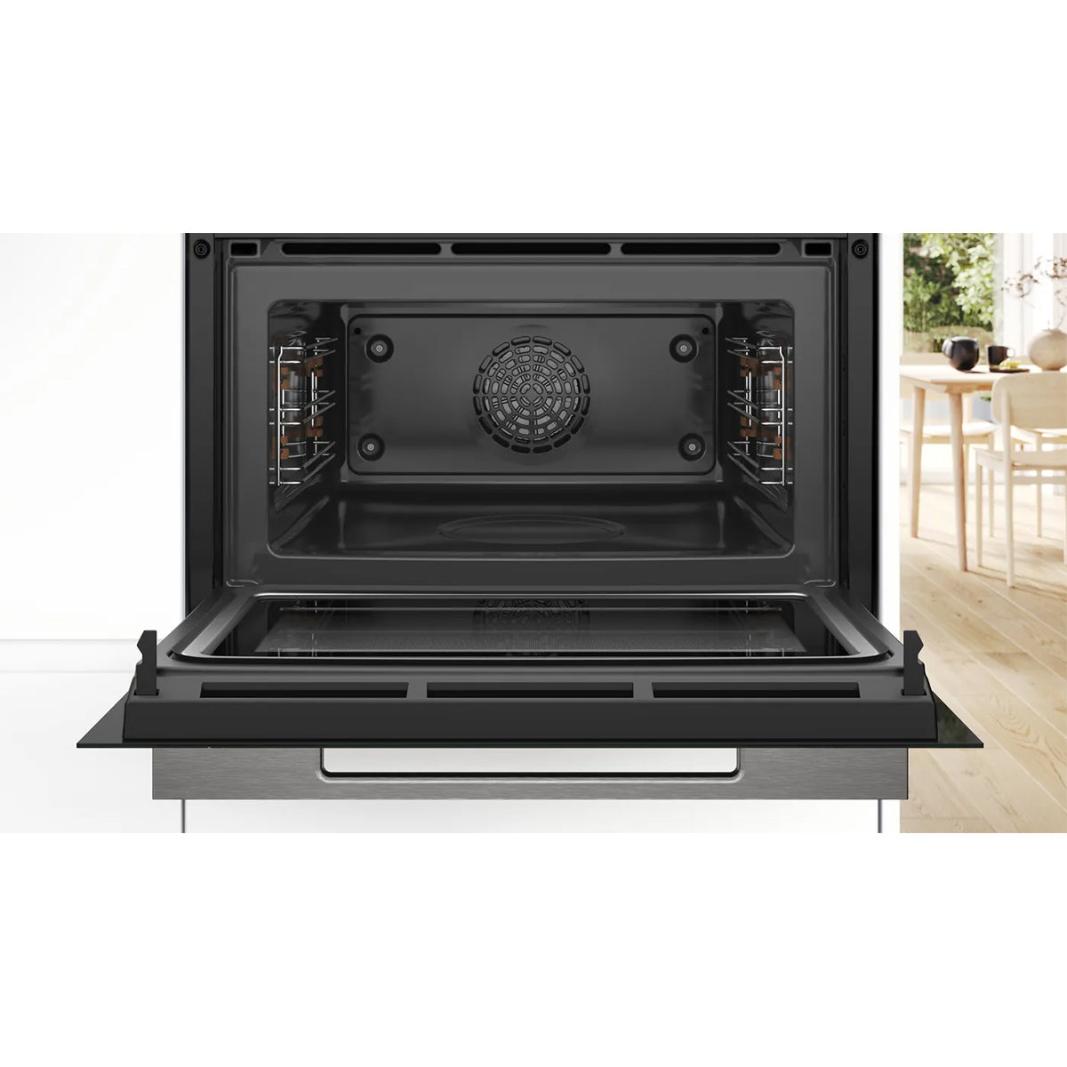 Bosch CMG7241B1B Series 8 45 Litre Built-In Compact Oven with Microwave Function, 900W, 59.4cm Wide - Black