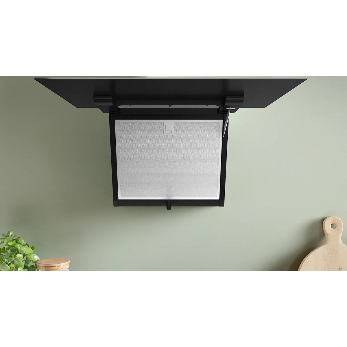 Bosch DWK67FN60B Series 4 Incline Wall-Mounted Cooker Hood, 59cm Wide - Black, Clear Glass Black Printed