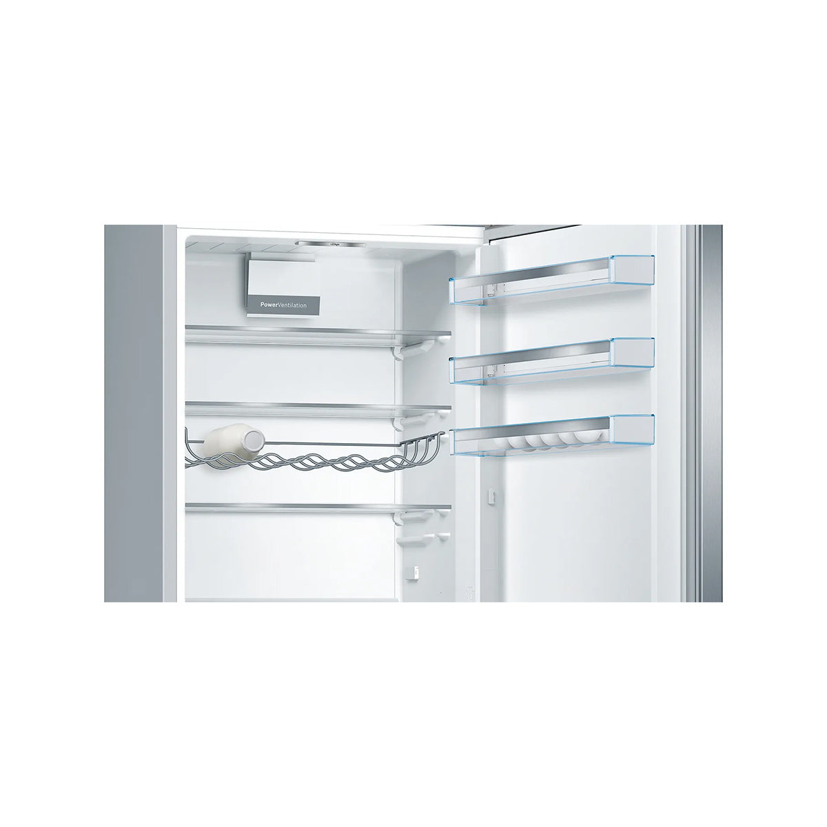 Bosch KGE49AICAG Series 6 Freestanding Fridge Freezer with Freezer at Bottom, 302/117 Litre, 70/30 Split, 70cm Wide - Brushed Stainless Steel, Anti-Fingerprint