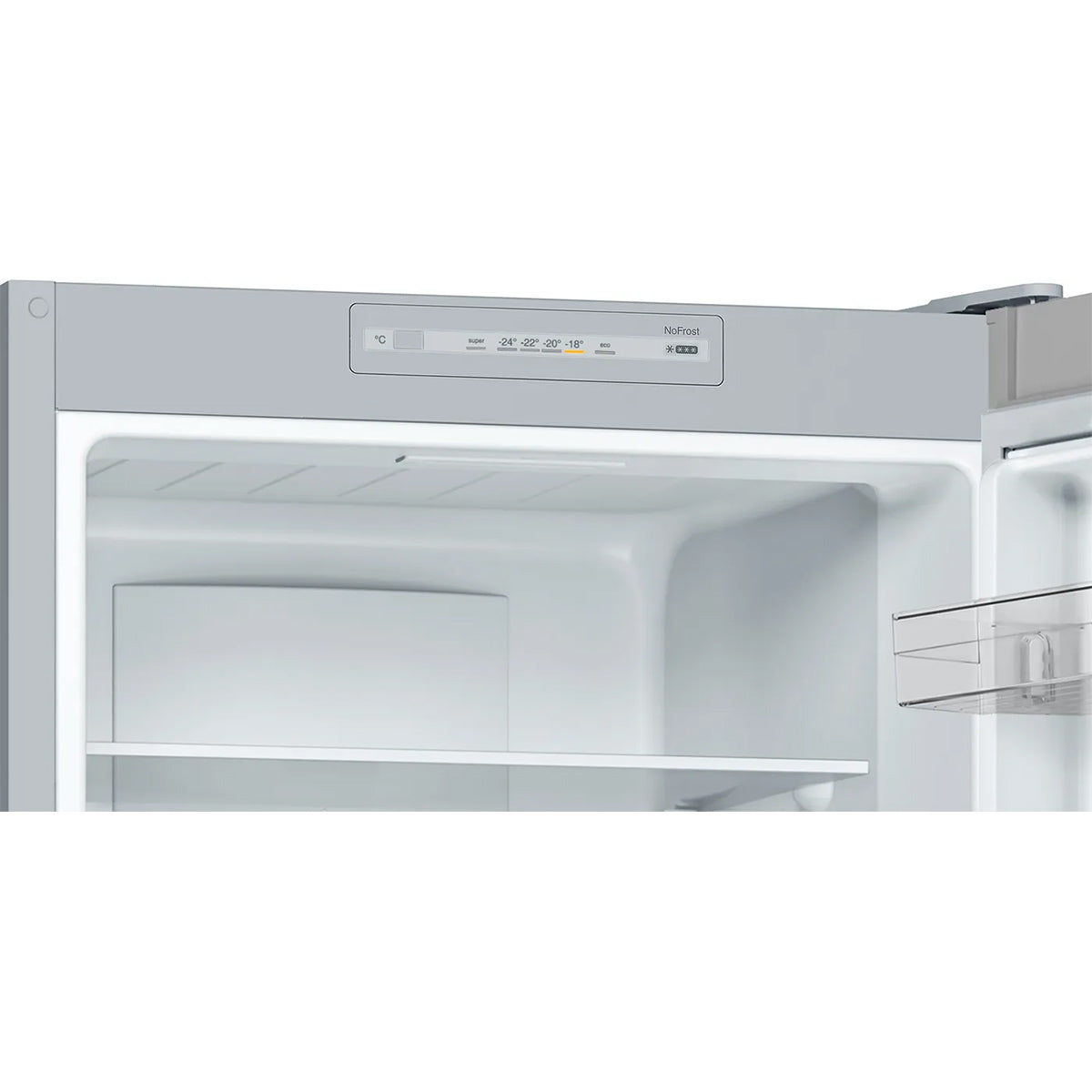 Bosch KGN33NLEBG Series 2 Freestanding Fridge Freezer with Freezer at Bottom, 193/89 Litre, Total No Frost, 60cm Wide - Stainless Steel Look