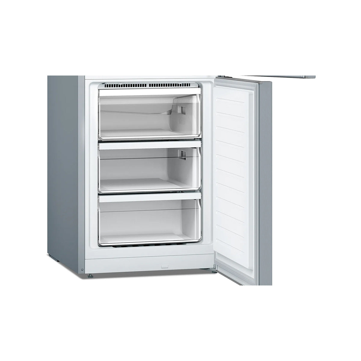 Bosch KGN33NLEBG Series 2 Freestanding Fridge Freezer with Freezer at Bottom, 193/89 Litre, Total No Frost, 60cm Wide - Stainless Steel Look