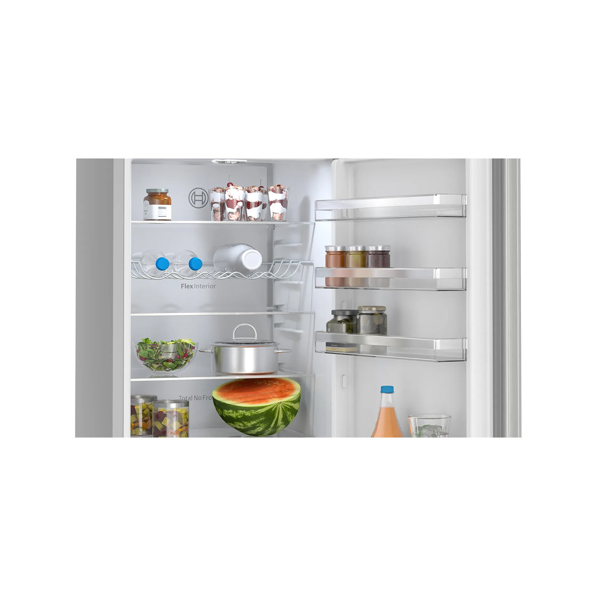 Bosch KGN392LDFG Series 4 Freestanding Fridge Freezer with Freezer at Bottom, 260/103 Litre, Total No Frost, 60cm Wide - Stainless Steel Look