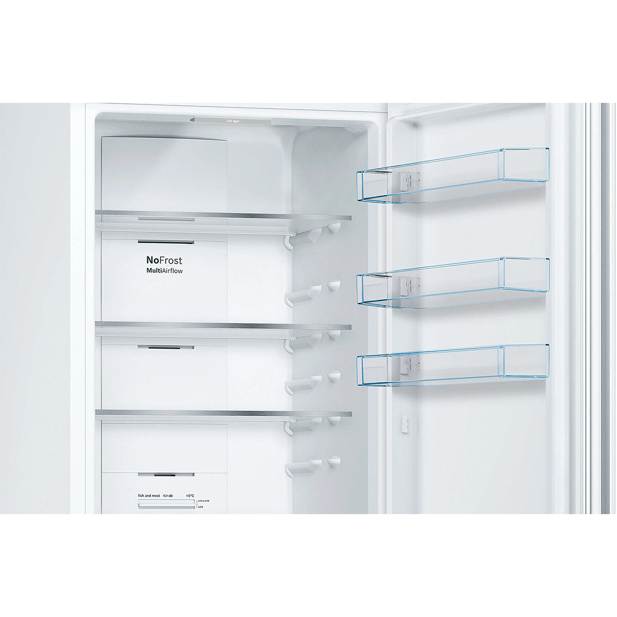 Bosch KGN392WEBG Series 4 Freestanding Fridge Freezer With Freezer At Bottom, Total No Frost, 279/89 Litre, 60cm Wide - White