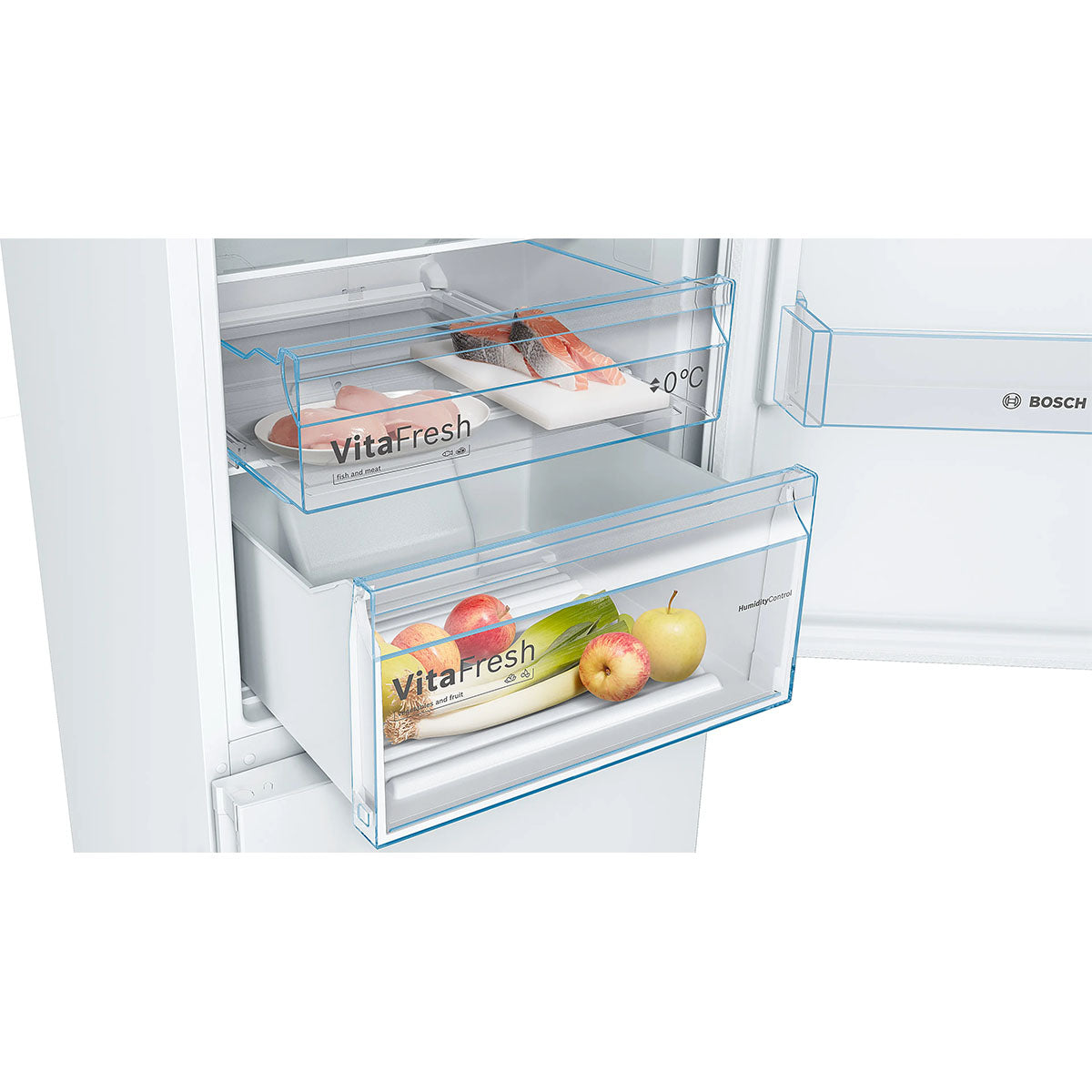 Bosch KGN392WEBG Series 4 Freestanding Fridge Freezer With Freezer At Bottom, Total No Frost, 279/89 Litre, 60cm Wide - White