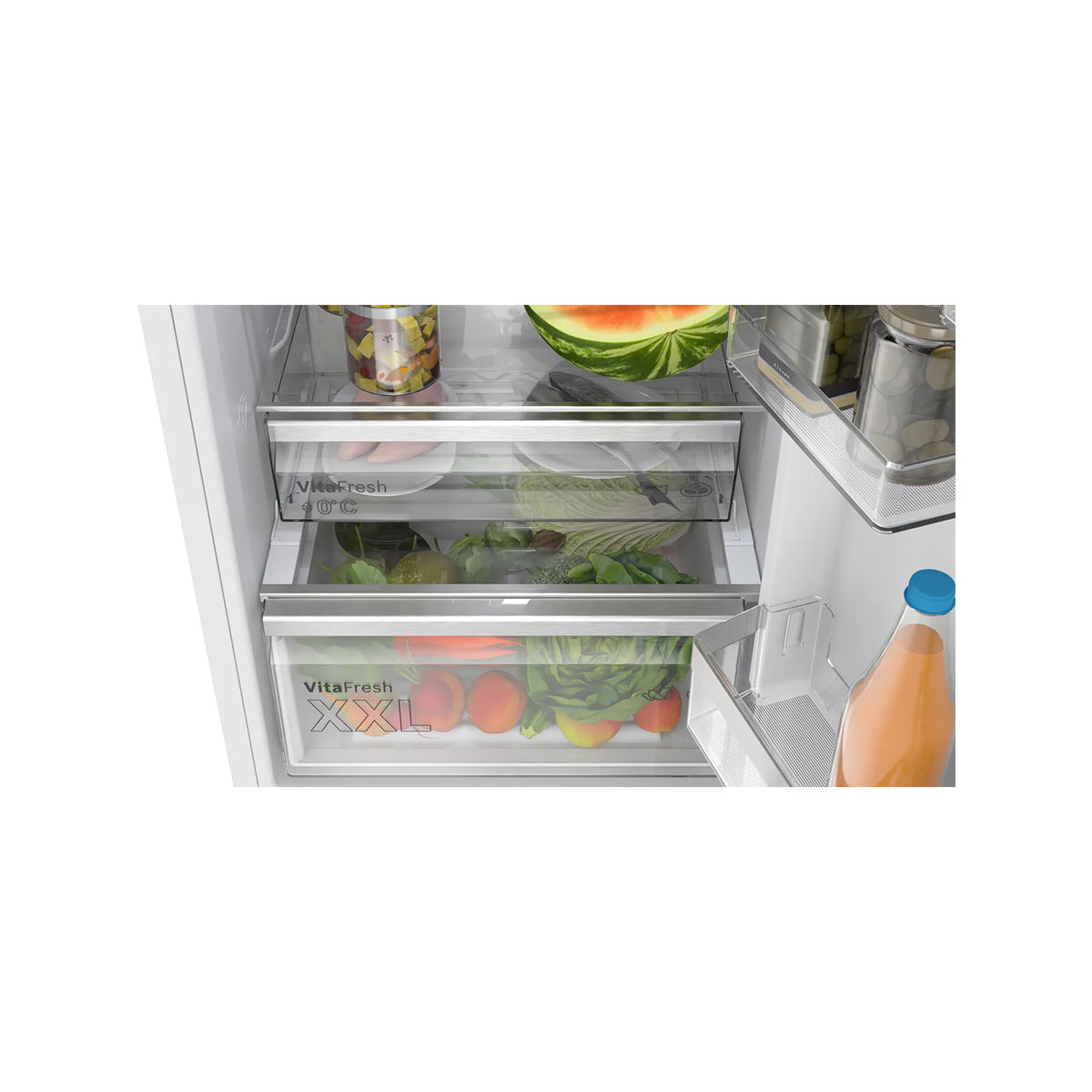 Bosch KGN39AWCTG Series 6 Freestanding Fridge Freezer with Freezer at Bottom, 260/103 Litre, Total No Frost, 60cm Wide - White