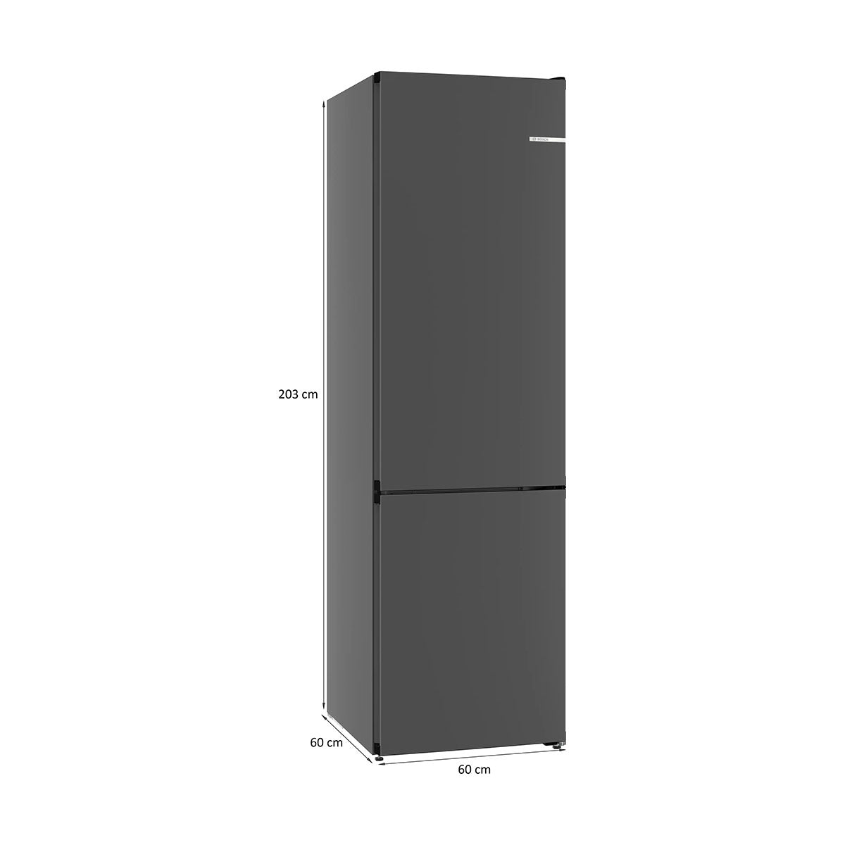 Bosch KGN39OCAFG Series 4 Freestanding Fridge Freezer With Freezer At Bottom, 260/103 Litre, Total No Frost, Green Collection, 60cm Wide - Cast Iron