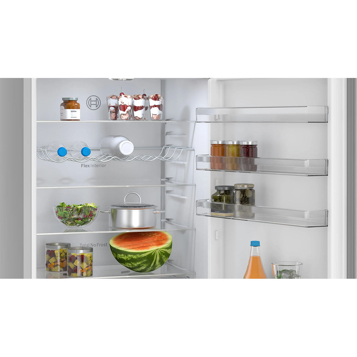 Bosch KGN492LDFG Series 4 Freestanding Fridge Freezer With Freezer At Bottom, 311/129 Litre, No Frost, 70cm Wide - Stainless Steel Look