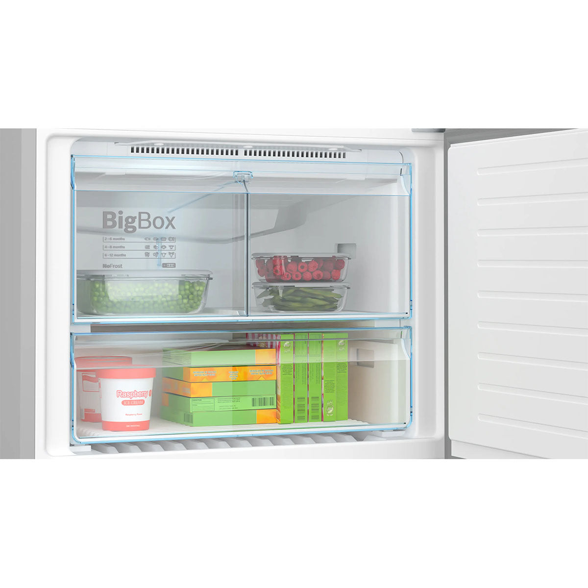 Bosch KGN86VIEAG Series 4 Freestanding Fridge Freezer With Freezer At Bottom, 479/152 Litre, Total No Frost, 86cm Wide - Stainless Steel