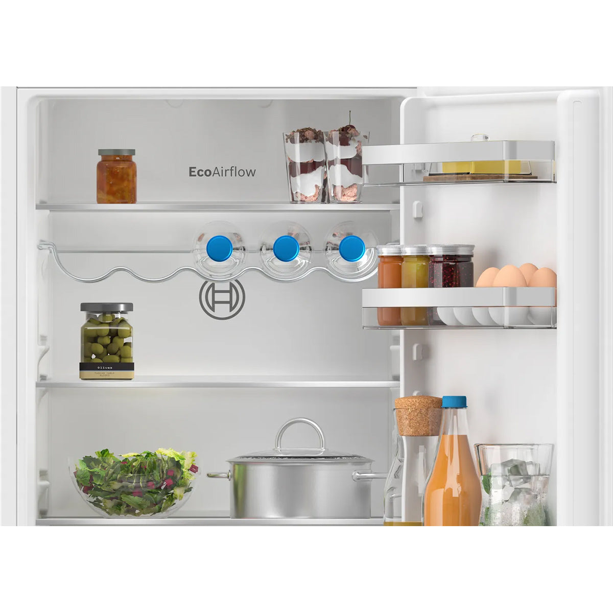 Bosch KIN86VFE0G Series 4 Built-In Fridge Freezer with Freezer at Bottom, 184/76 Litre, 54.1cm Wide - Flat Hinge