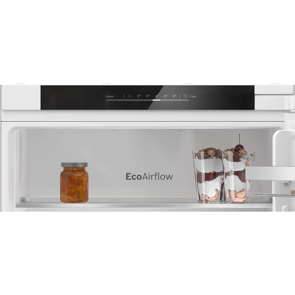 Bosch KIN86VSE0G Series 4 Built-In Fridge Freezer With Freezer At Bottom, 184/76 Litre, No Frost, 54.1cm Wide - Sliding Hinge
