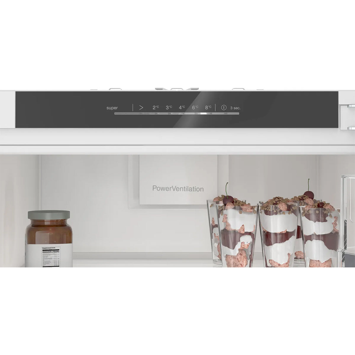 Bosch KIR81ADD0G Series 6 Built-In Fridge, 310 Litre, 55.8cm Wide - Soft Close Flat Hinge