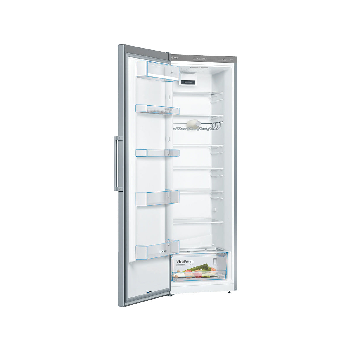 Bosch KSV36VLEP Series 4 346 Litre Freestanding Fridge, 7 Shelves, VitaFresh, 60cm Wide - Stainless Steel Look