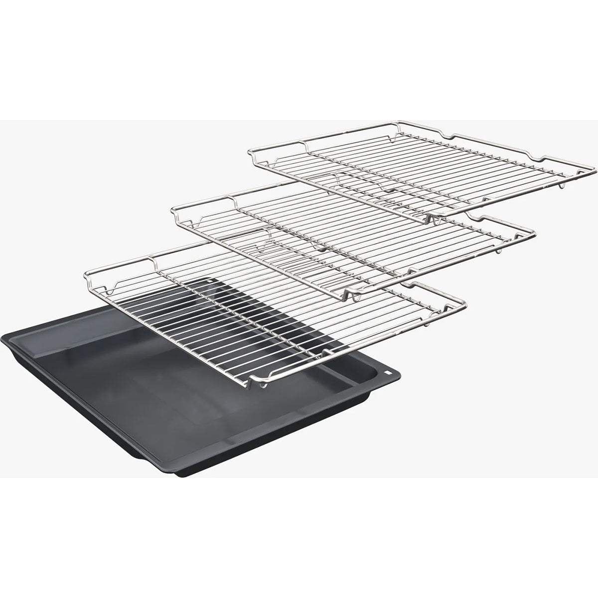 Bosch MBA533BB3B Series 4 Built-In Double Oven, 71/34 Litre, Red LED Display, 59.4cm Wide - Black