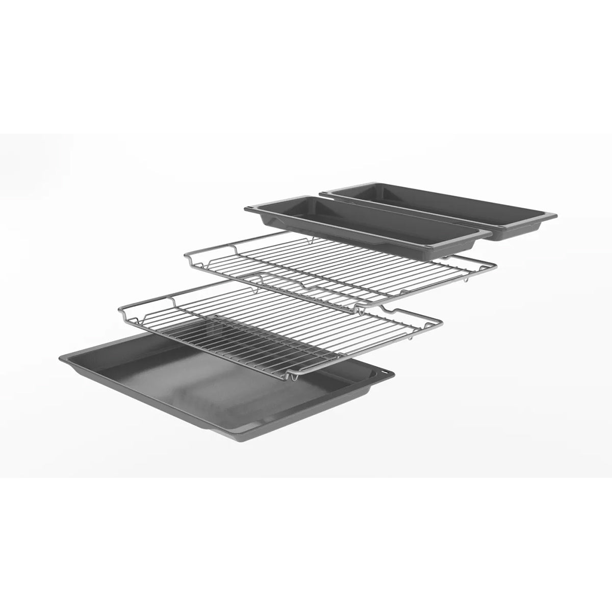 Bosch NBS533BB0B Series 4 Built-Under Double Oven, 47/34 Litre, Red Display, 59.4cm Wide - Black