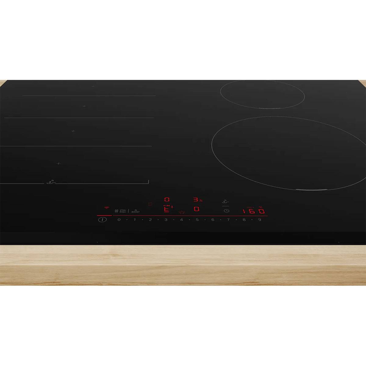 Bosch PIX631HC1E Series 6 Induction Hob, 4 Cooking Zones, Surface Mount Without Frame, 59.2cm Wide - Black, Ceramic Glass