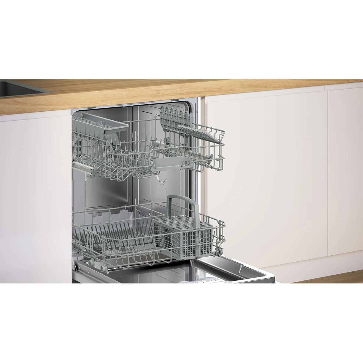 Bosch SMI2HTS06G Series 2 Semi-Integrated Dishwasher, 13 Place Settings, 59.8cm Wide - Stainless Steel