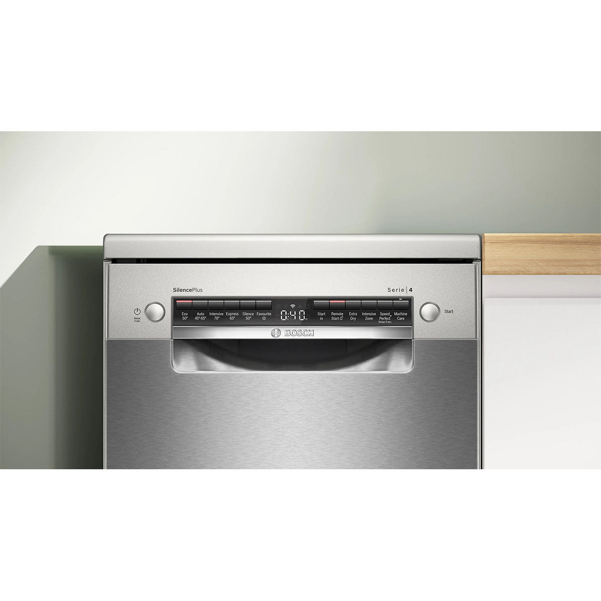 Bosch SPS4HMI14G Series 4 Freestanding Dishwasher, 10 Place Settings, 45cm Wide - Brushed Steel, Anti-Fingerprint