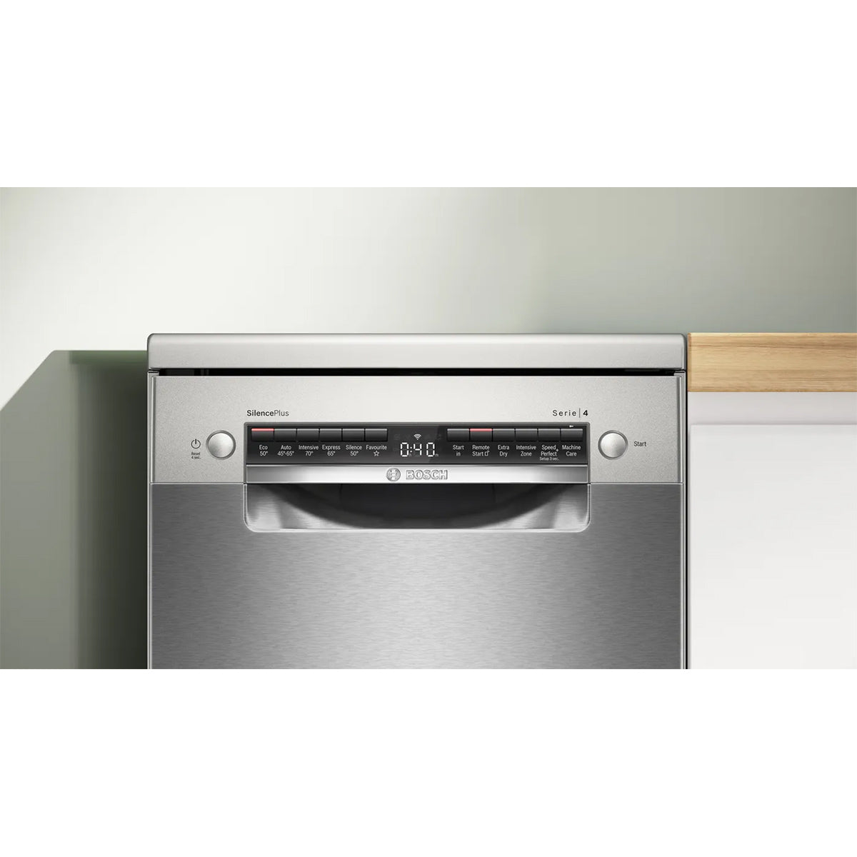 Bosch SPS4HMI49G Series 4 Freestanding Slimline Dishwasher, 10 Place Settings, 6 Programmes, 45cm Wide - Brushed Steel, Anti-Fingerprint