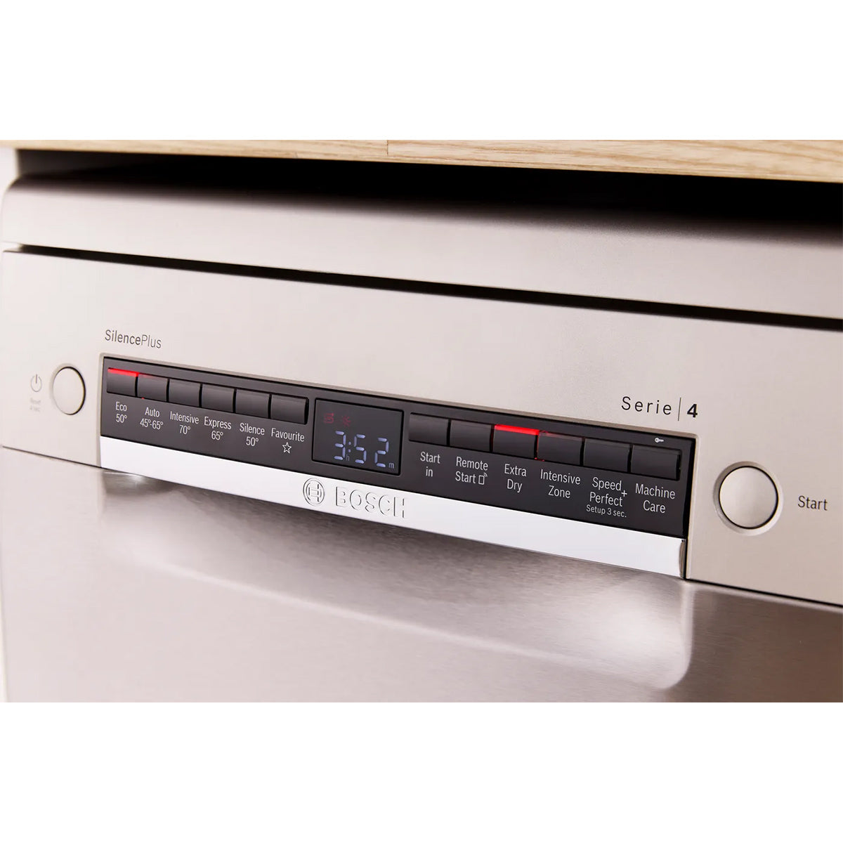 Bosch SPS4HMI49G Series 4 Freestanding Slimline Dishwasher, 10 Place Settings, 6 Programmes, 45cm Wide - Brushed Steel, Anti-Fingerprint