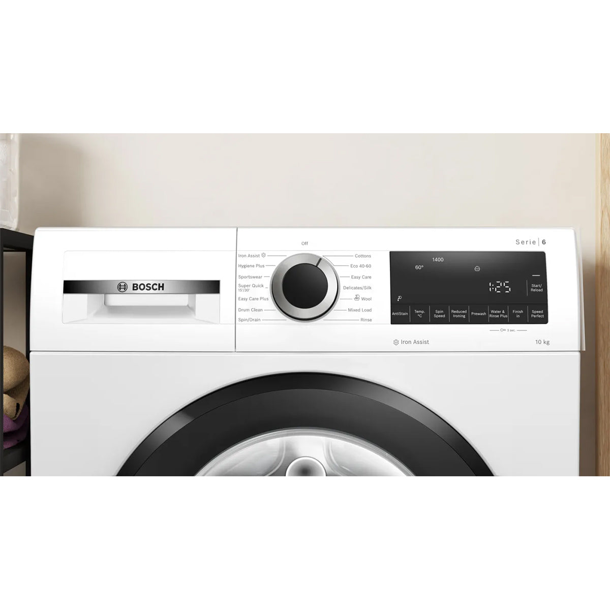 Bosch WGG254Z1GB Series 6 10Kg Capacity Freestanding Washing Machine, Front Loader, 1400 rpm, Eco Silence Drive, 59.8cm Wide - White
