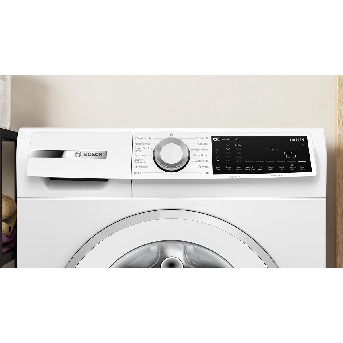 Bosch WGJ25400GB Series 6 Freestanding Washing Machine, Front Loader, 10Kg, 1400 rpm, 59.8cm Wide - White
