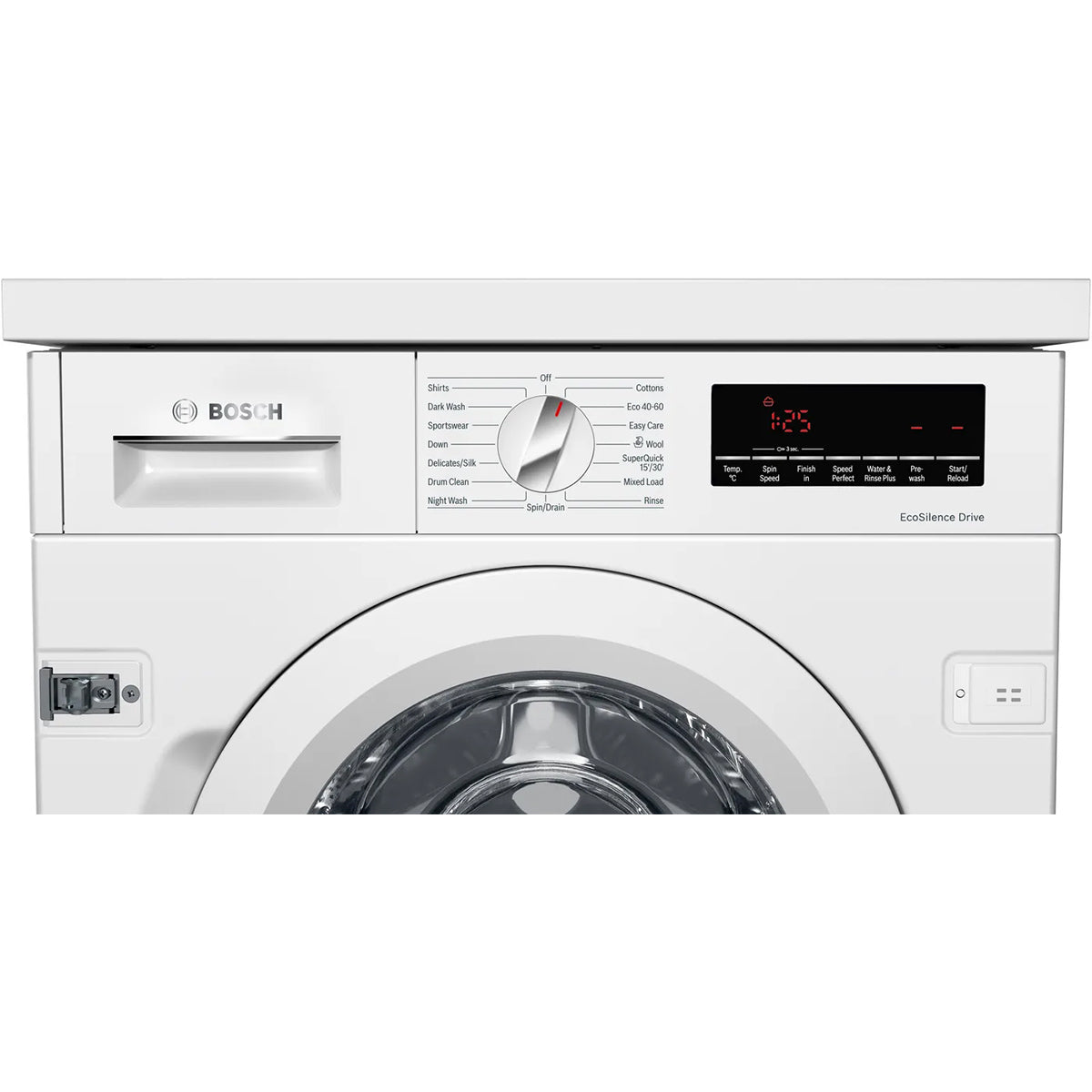 Bosch WIW28502GB Series 8 Built-In Washing Machine, 8Kg, 1400 rpm, Eco Silence Drive, 59.6cm Wide - White