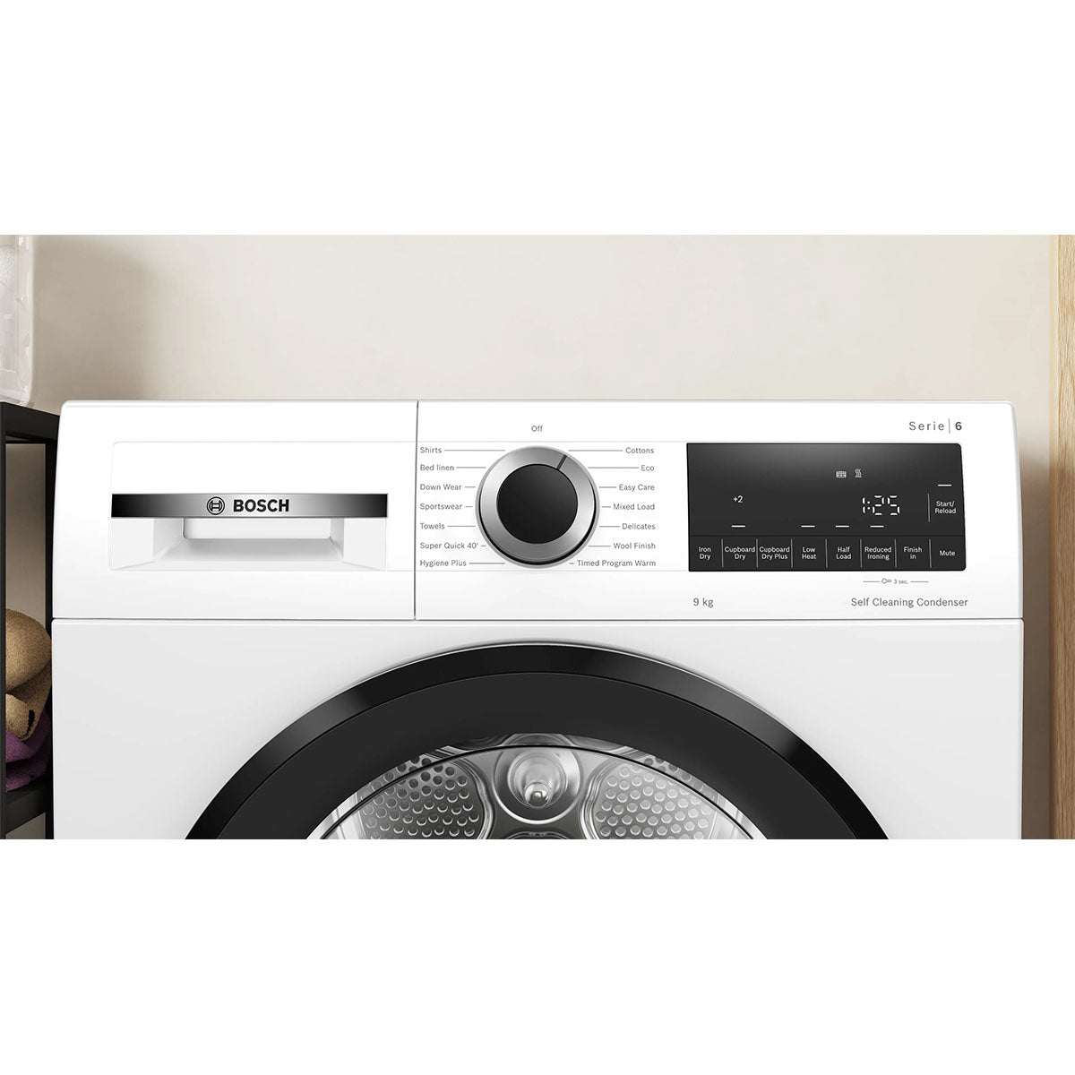 Bosch WQG24502GB Series 6 Heat Pump Tumble Dryer, 9Kg, Self-Cleaning Condenser, 59.8cm Wide - White