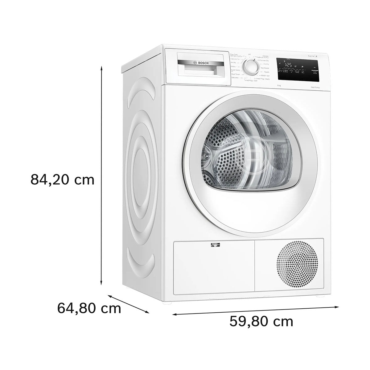 Bosch WTH85225GB Series 4 Heat Pump Tumble Dryer, 8Kg, 59.8cm Wide - White