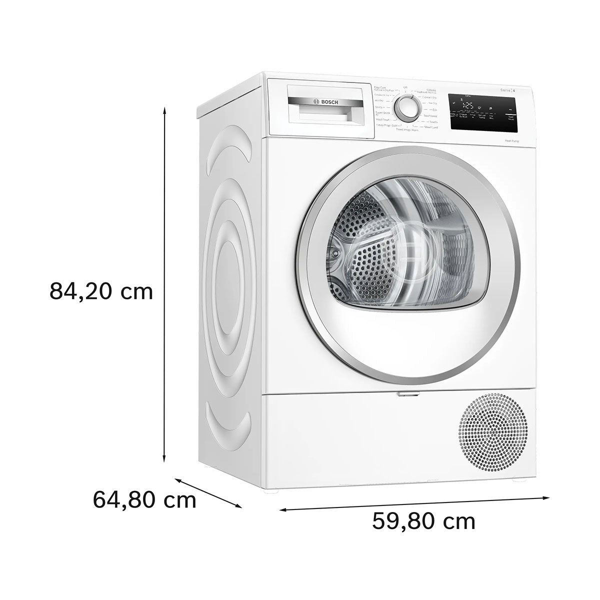 Bosch WTH85226GB Series 4 Heat Pump Tumble Dryer, 8Kg, 59.8cm Wide - White