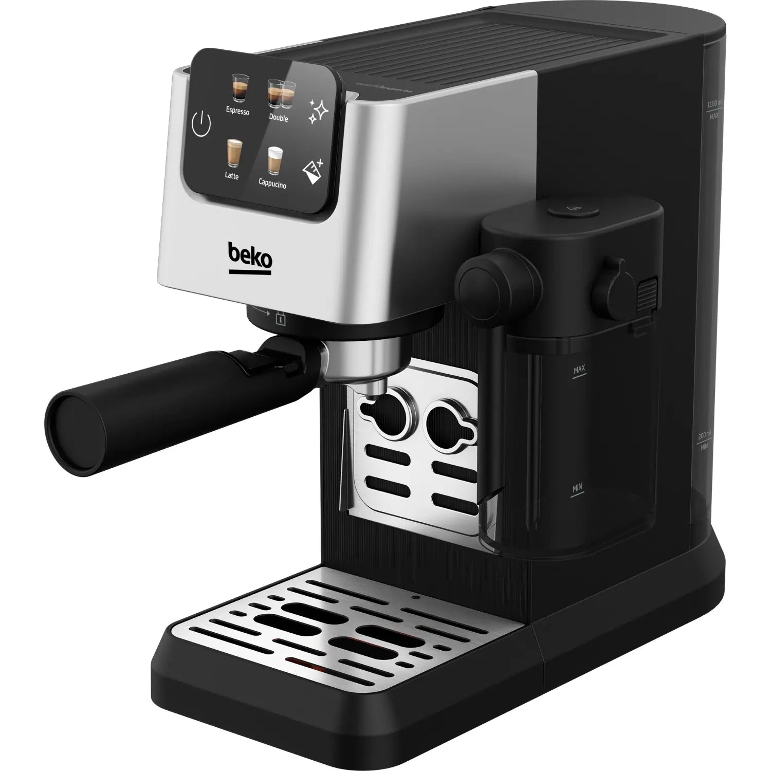 Beko CaffeExperto CEP5304X Manual Espresso Coffee Machine with Steam Wand, Black