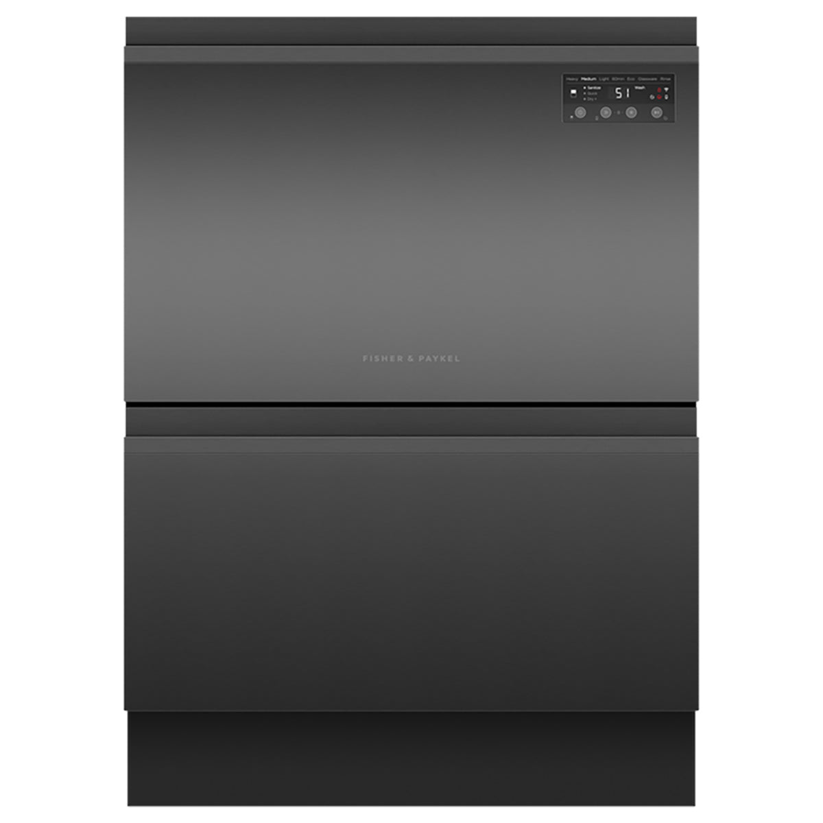Fisher & Paykel DD60D2HNB9 Series 7 Contemporary Double DishDrawer™ Dishwasher, 12 Place Settings, 7 Wash Programs, 59.9cm Wide - Black Stainless Steel