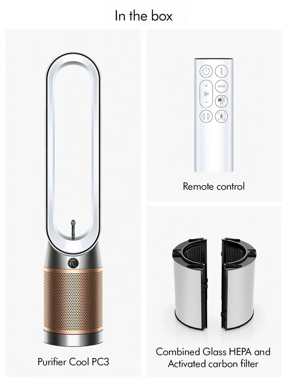 Dyson TP14 Air Purifier Fan, White/Gold