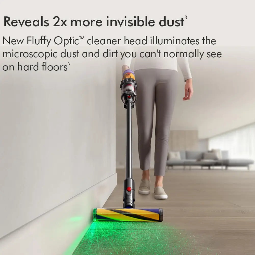 Dyson V12-2023KIT Detect Slim Absolute Cordless Vacuum Cleaner With 60 Minutes Run Time And Cleaning Accessory Kit, Yellow/Nickel