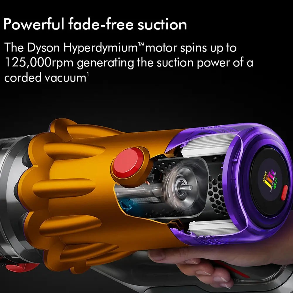Dyson V12-2023KIT Detect Slim Absolute Cordless Vacuum Cleaner With 60 Minutes Run Time And Cleaning Accessory Kit, Yellow/Nickel