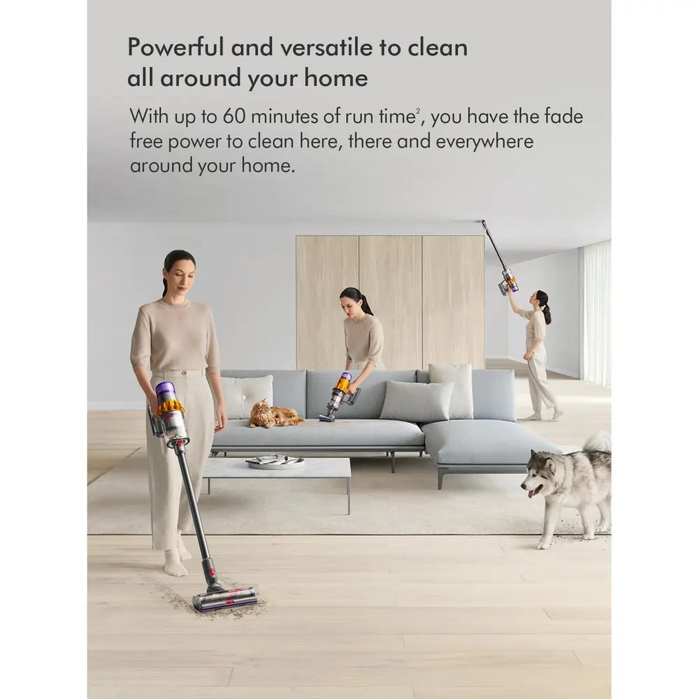 Dyson V15 EXTRA Cordless Stick Vacuum Cleaner With Up To 60 Minutes Run Time, Nickel/Blue