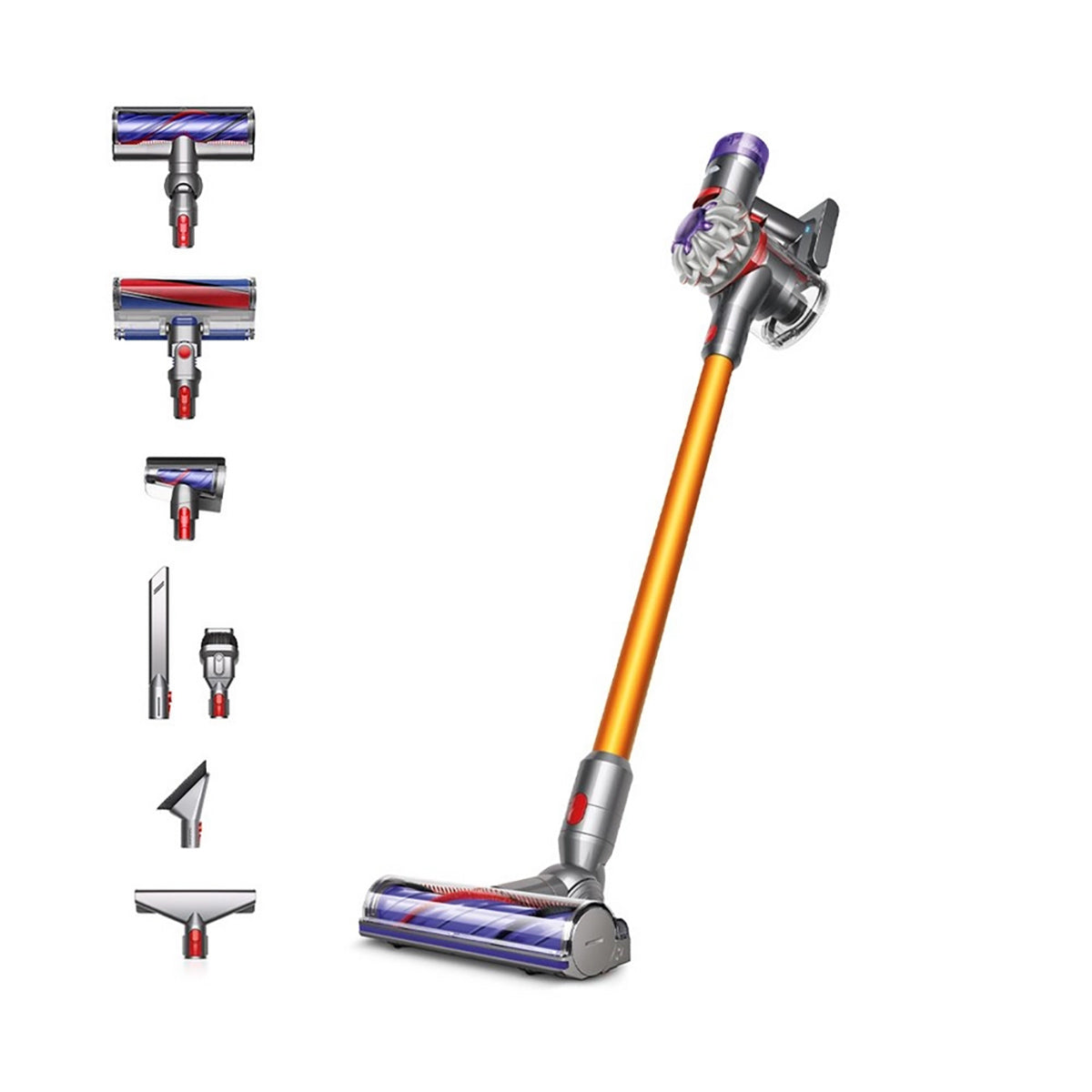 Dyson V8ABS-2023 Cordless Stick Vacuum Cleaner, 40 Minutes Run Time - Silver/Yellow