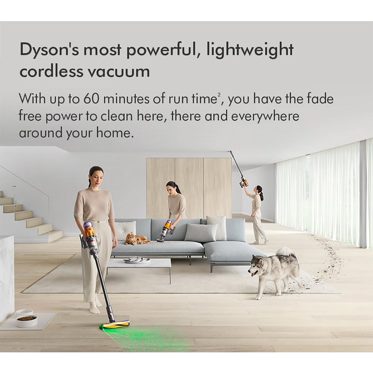 Dyson V12-2023 Detect Slim Absolute Cordless Stick Vacuum, 60 Minutes Run Time, Nickel