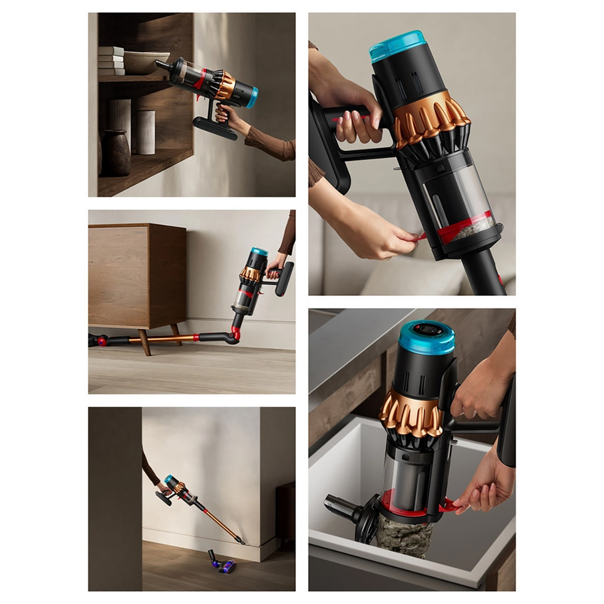 Dyson V16PISTONANML Piston Animal Cordless Vacuum, 70 Minutes Run Time - Black/Copper