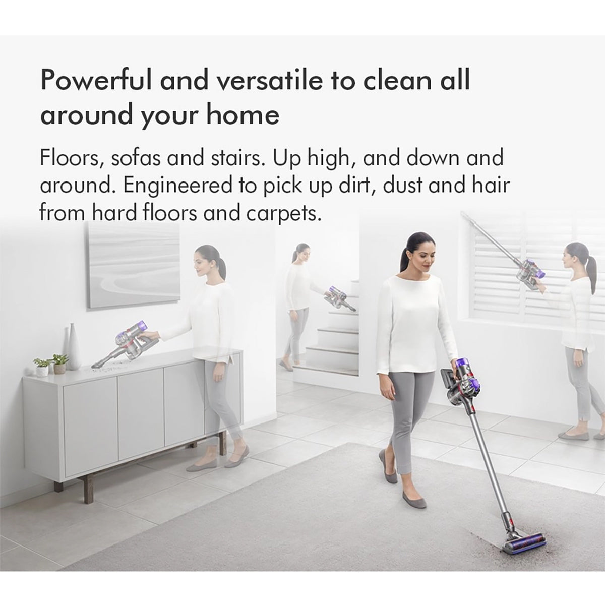 Dyson V8ABS-2023 Cordless Stick Vacuum Cleaner, 40 Minutes Run Time - Silver/Yellow
