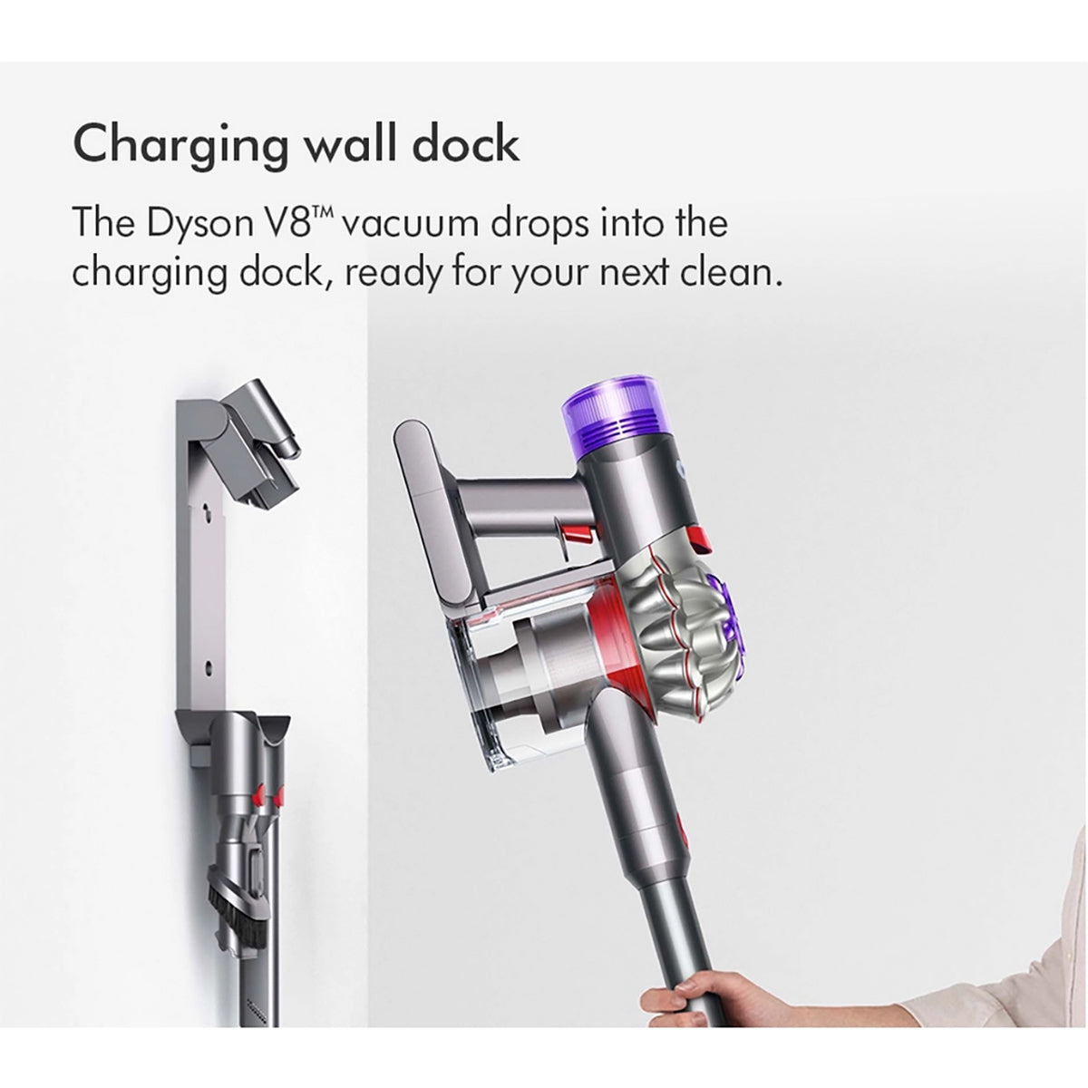 Dyson V8ADVANCED-24 Cordless Vacuum Cleaner, 40 Minutes Run Time - Silver/Nickel
