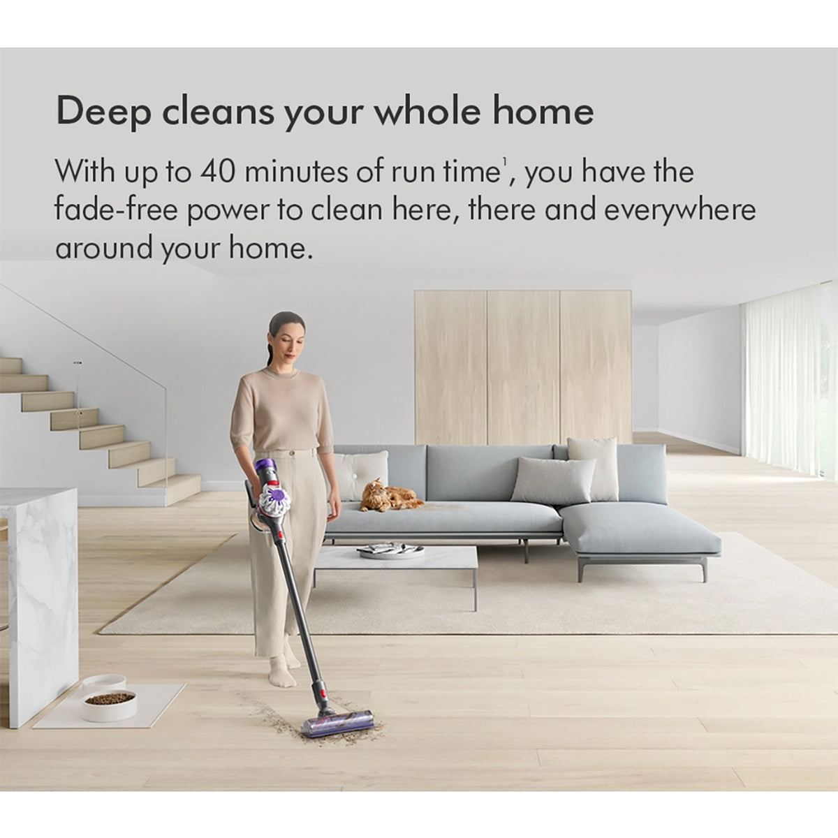 Dyson V8ADVANCED-24 Cordless Vacuum Cleaner, 40 Minutes Run Time - Silver/Nickel
