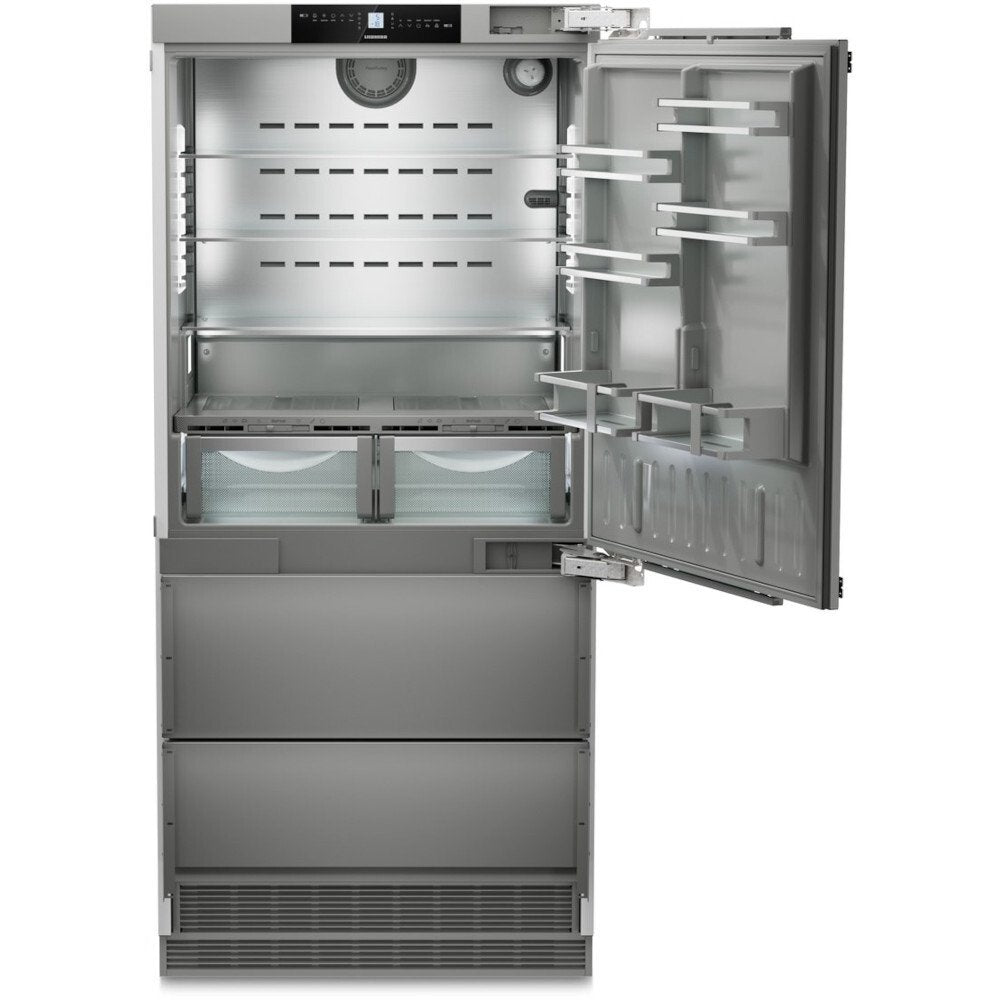 Liebherr ECBNe 8870 American Fridge Freezer, Silver, E Rated