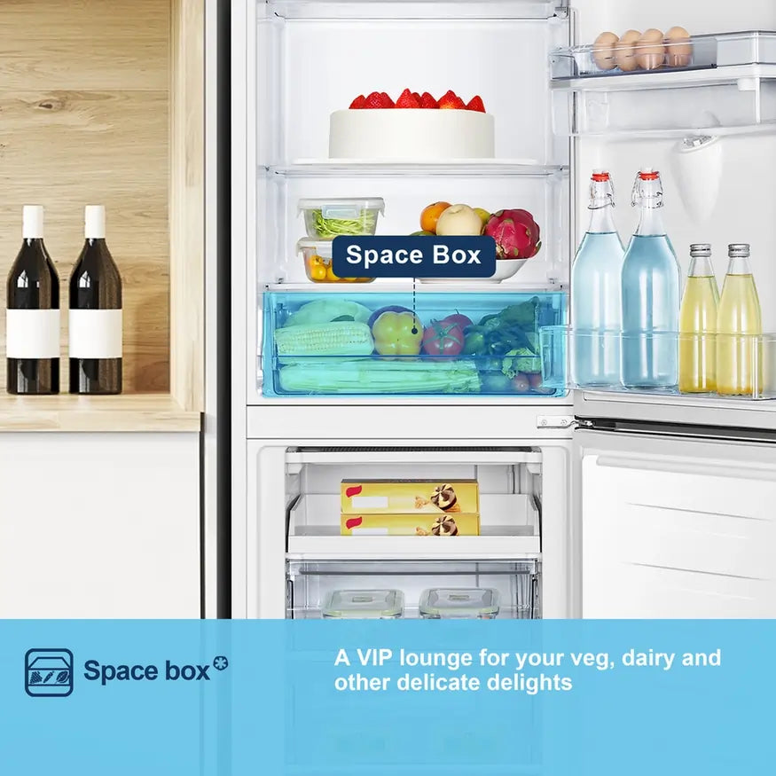 Fridgemaster MC55240DE 50/50 Non-Plumbed Freestanding Fridge Freezer, White