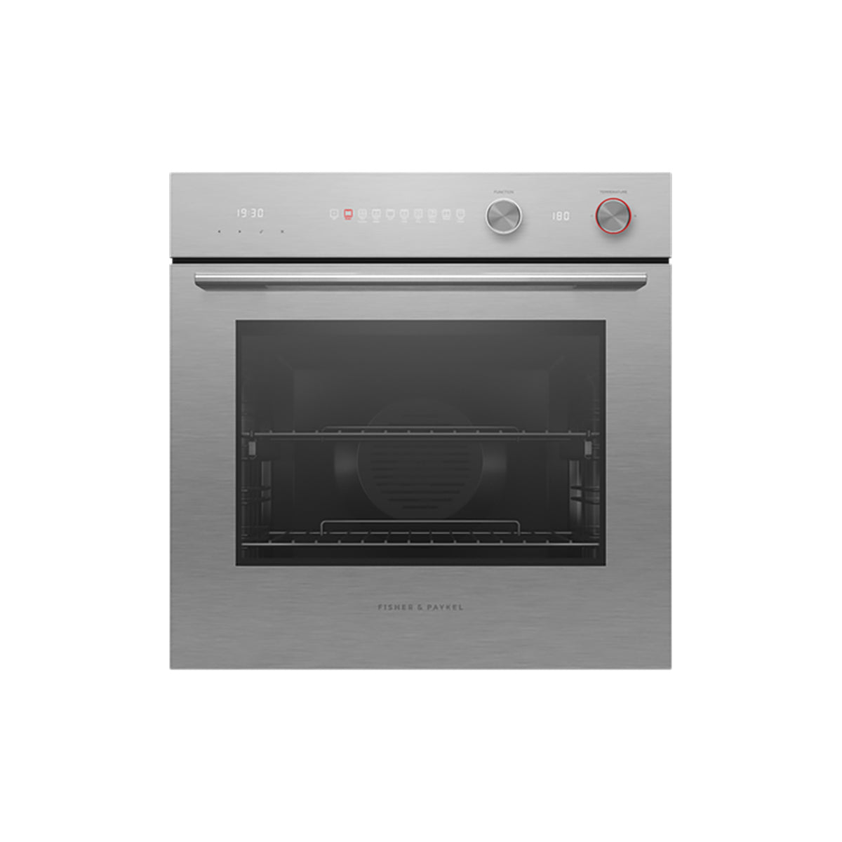 Fisher & Paykel OB60SACPGX5 Series 7 Contemporary Pyrolytic Oven, 9 Functions, 85 Litre, 59.6cm Wide - Brushed Silver Glass