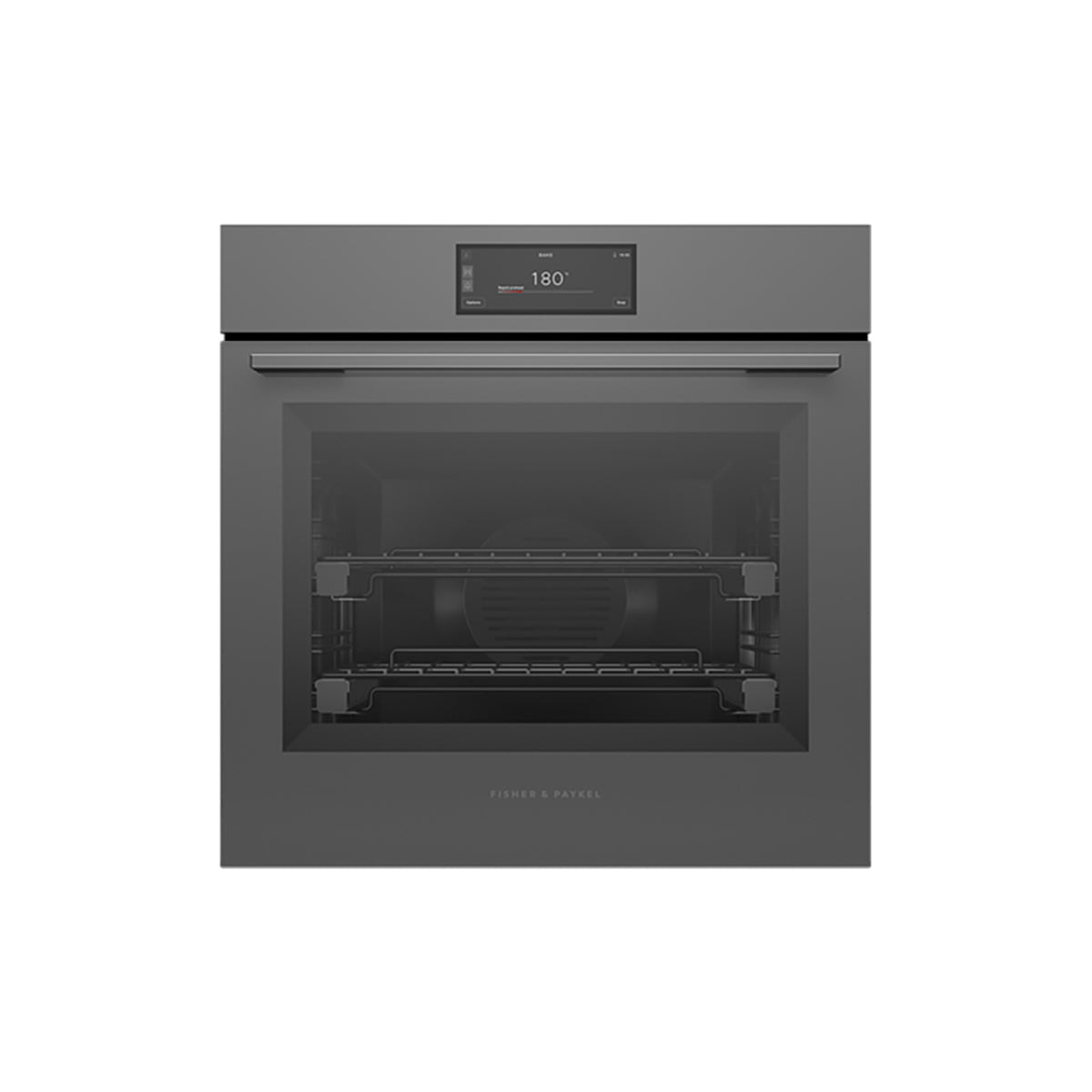 Fisher & Paykel OB60SAMPUG5 Series 9 Minimal Pyrolytic Oven, 85 Litre, 16 Functions, 59.6cm Wide - Grey Glass