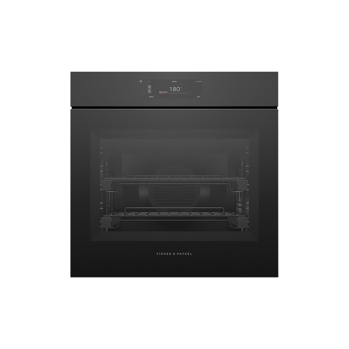 Fisher & Paykel OB60SAMPUNB5 Series 11 Minimal Handleless Pyrolytic Oven, 85 Litre, 16 Functions, 59.6cm Wide - Black Glass
