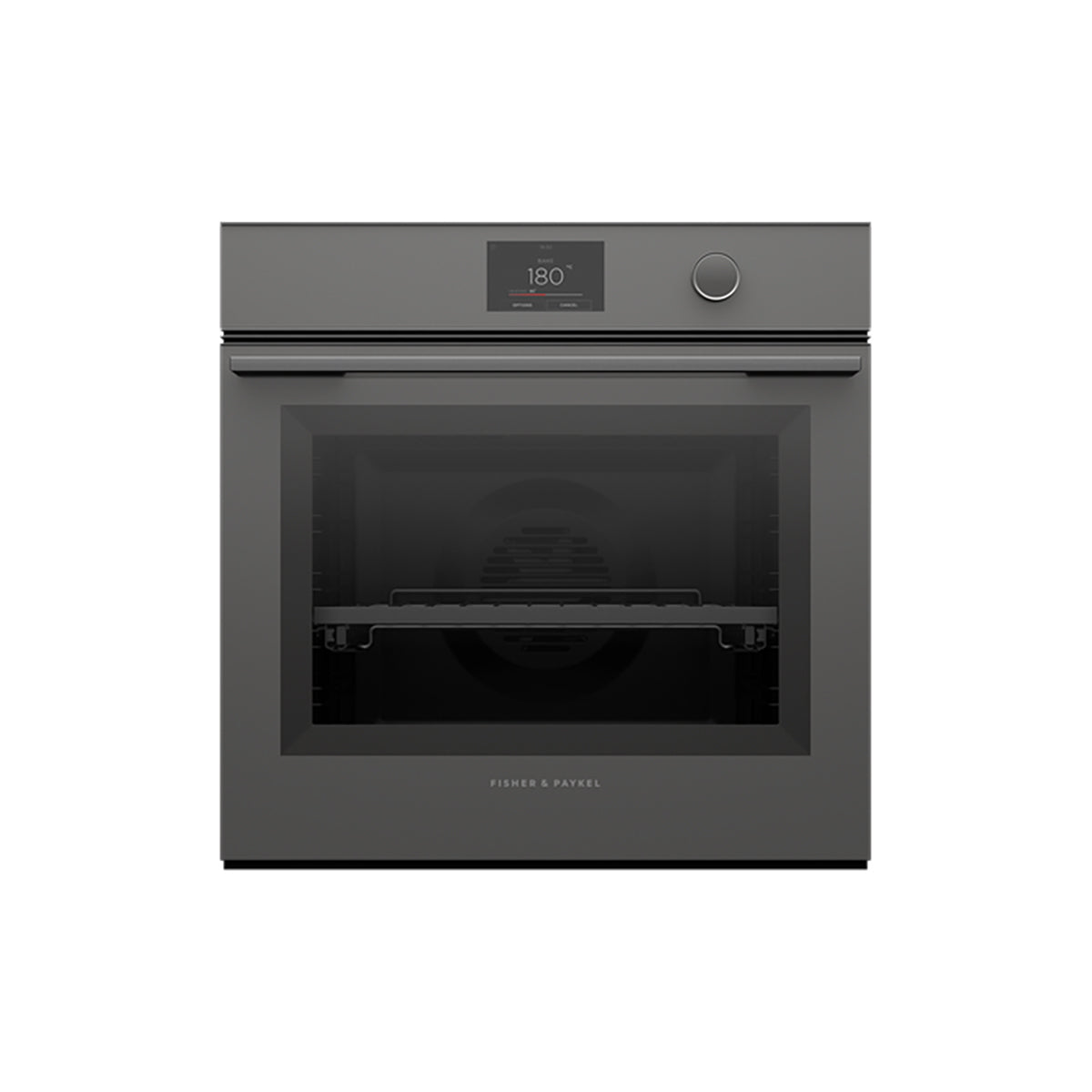 Fisher & Paykel OB60SMPTDG1 Series 9 Minimal Pyrolytic Oven, 16 Functions, 85 Litre, 59.6cm Wide - Grey Glass
