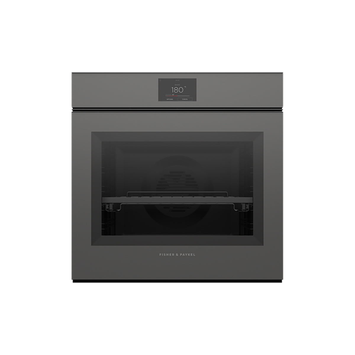 Fisher & Paykel OB60SMPTNG1 Series 9 Minimal Handleless Pyrolytic Oven, 85 Litre, 16 Functions, 59.6cm Wide - Grey Glass